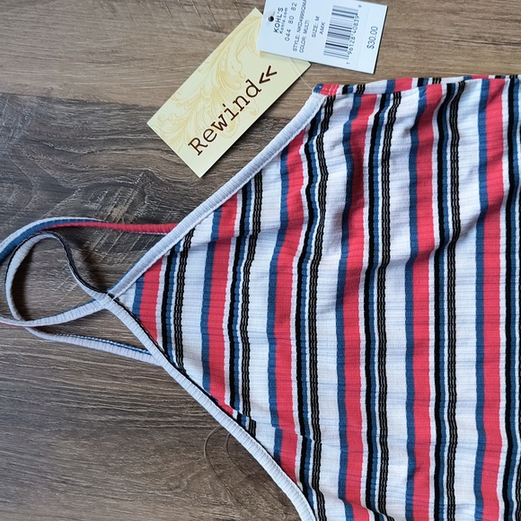 NET Rewind Halter Striped Dress - Picture 2 of 4